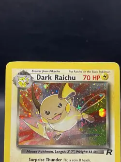 Pokemon Dark Raichu Holo TCG Card 83/82 Secret Rare MP/HP - Image 2
