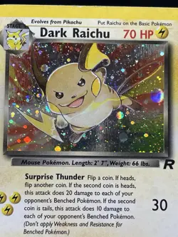 Pokemon Dark Raichu Holo TCG Card 83/82 Secret Rare MP/HP - Image 4