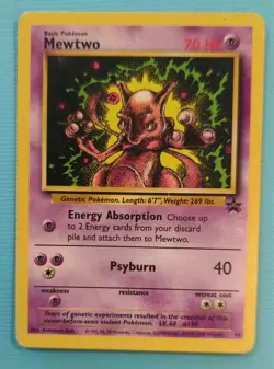 Pokemon Mewtwo 14 Black Star Promo Rare Vintage WOTC English LP - Image 1