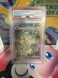 2025 POKEMON PRE EN-PRISMATIC EVOLUTIONS #144 LEAFEON EX PSA 10 - Image 1