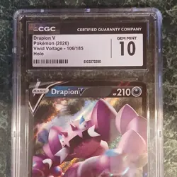 Pokemon Drapion V Ultra Rare Holo CGC 10 Gem Mint 106/185 Vivid Voltage - Image 1