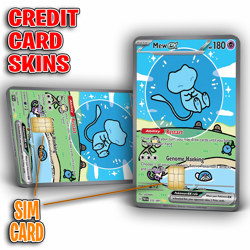 1998 Pokemon: Mew ex, Paldean Fates | Credit Card Sticker/Skin | 2 Pack - Image 1