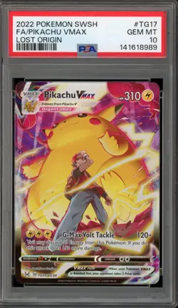 Pokemon Pikachu VMAX Lost Origin Trainer Gallery Full Art #TG17 PSA 10 Gem Mint - Image 1