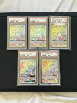 Pokemon TCG Sun&Moon Era Full Art Secret Rares PSA 10 Gem Mint Lot of 5 - Image 1