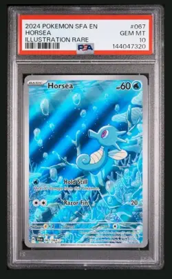 Pokemon Horsea 067/064 Sv:Shrouded Fable Holo Illustration PSA 10 - Image 1