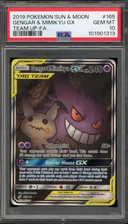 Pokemon Gengar & Mimikyu GX Team Up Full Alt Art #165 PSA 10 Gem Mint - Image 1