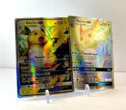 Pokemon- Raichu GX Shining Legends 75/73 Secret Rare & Raichu GX - Fan Art - Image 1