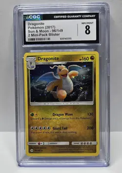 Pokemon Dragonite Cosmos Holo 96/149 CGC NM/Mint 8 Sun & Moon 2 Pack Blister - Image 1