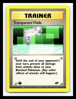 💥 TRANSPARENT WALLS 1st Edition Stamp 2000 Pokemon Gym Challenge # 125/132 - Image 1