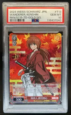 2024 Weiss Schwarz Japanese Wanderer Kenshin Gold Signature #S115-T13SP PSA 10 - Image 1