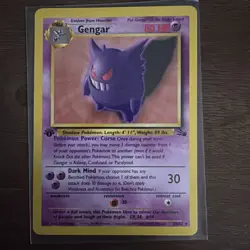 Pokemon Card Gengar 20/62 1ST EDITION Fossil Rare - Image 1