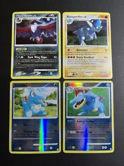 Pokemon TCG 2007 4 Card Lot Mysterious Treasures Holo Rare Rampardos Feraligatr - Image 1