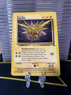Zapdos Fossil 30/62 Pokemon Card MP - Image 1
