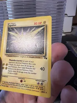 Zapdos Fossil 30/62 Pokemon Card MP - Image 3