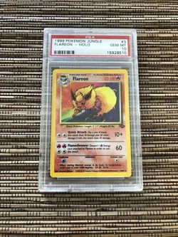 PSA 10 Flareon Holo Pokemon Card #3 Jungle Set Vintage 1999 Gem Mint - Image 1