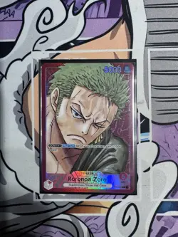 Bandai One Piece Card Game Roronoa Zoro Leader OP01-001 Alt Art Foil 5000 Power - Image 1