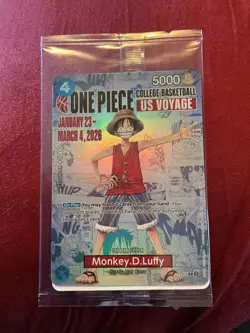 🏀 One Piece College Basketball Card Monkey.D.Luffy P-055 *NEW & SEALED* - Image 1