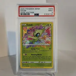 Celebi Amazing Rare Holo 009/185 Vivid Voltage 2020 60HP PSA 9 Pokemon TCG Card - Image 1