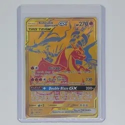 2021 TAG TEAM Reshiram & Charizard GX GOLD CARD BLACK STAR PROMO SM247 - Image 1