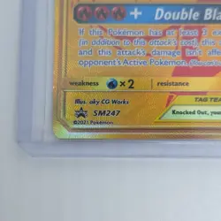 2021 TAG TEAM Reshiram & Charizard GX GOLD CARD BLACK STAR PROMO SM247 - Image 5