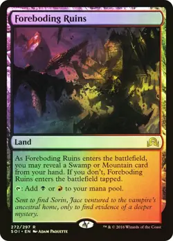 Magic The Gathering MTG FOREBODING RUINS FOIL Shadows Over Innistrad NM - Image 1