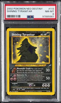 2002 POKEMON NEO DESTINY #113 SHINING TYRANITAR PSA 8 - Image 1