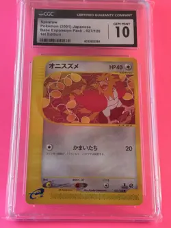 Pokemon TCG Spearow 1st Edition 027/128 Base Expansion Pack Japanese CGC 10 - Image 1