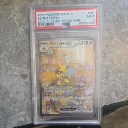 Pokemon 151 Alakazam EX SIR # 201 PSA 9 - Image 1