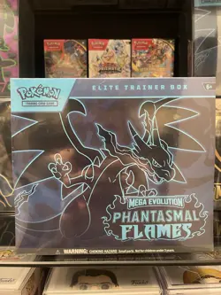 Pokemon Elite Trainer Box Mega Evolution: Phantasmal Flames—Mega Charizard X - Image 1