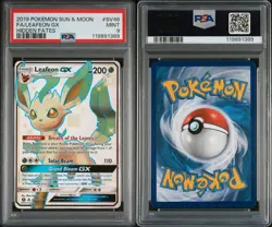 2019 POKEMON SUN & MOON HIDDEN FATES #SV46 FULL ART/LEAFEON GX PSA 9 - Image 3