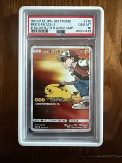 PSA 10 2018 Pokemon Center Japanese Reds Pikachu #270/Sm-p Promo - Image 1