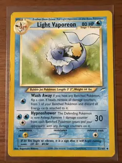 Light Vaporeon 52/105 Neo Destiny WotC 2002 Pokemon TCG - MP Raw - Image 1