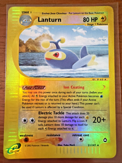 Lanturn 21/147 Aquapolis Reverse Holo WotC 2003 Pokemon TCG Card - LP Raw - Image 1