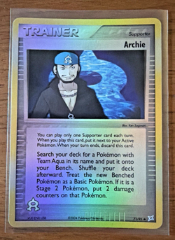 Archie 71/95 EX Team Magma vs Team Aqua Rev Holo 2004 Pokemon TCG - LP Raw - Image 1