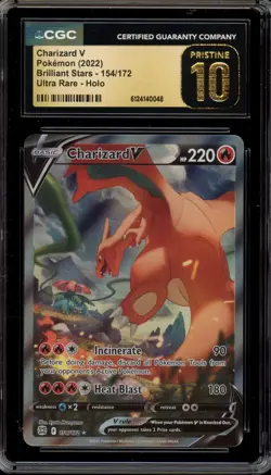 Pokemon Charizard V Brilliant Stars Full Alt Art #154 CGC 10 Pristine - Image 1