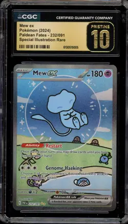 Pokemon Mew ex Paldean Fates Special Illustration Rare #232 CGC 10 Pristine - Image 1