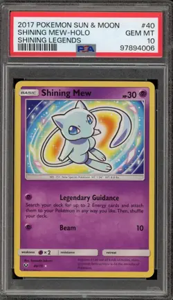 Pokemon Shining Mew Shining Legends Holo Ultra Rare #40 PSA 10 Gem Mint - Image 1