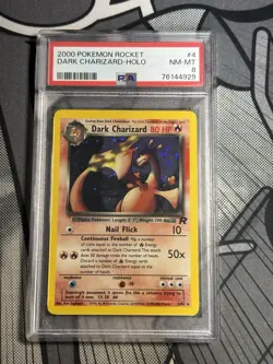 2000 Pokemon Rocket Dark Charizard Holo PSA 8 NM-MT #4 - Image 1