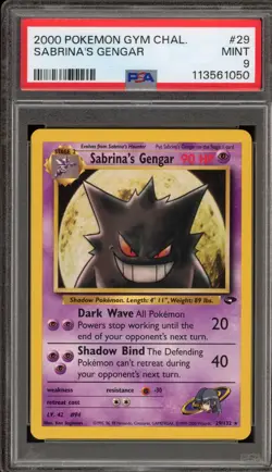 Pokemon Sabrina's Gengar Gym Challenge Unlimited Rare #29 PSA 9 Mint - Image 1