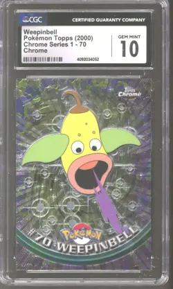 Pokemon Topps Chrome Weepinbell 70 CGC 10 GEM MINT - Image 1