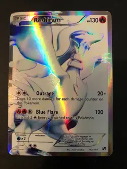 Reshiram 113/114 - Black & White 2011 White Full Art Holo Pokemon TCG NM - Image 1
