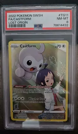 Castform TG11/TG30 Swsh11: Lost Origin Trainer Gallery Holo PSA 8 Pokemon - Image 1