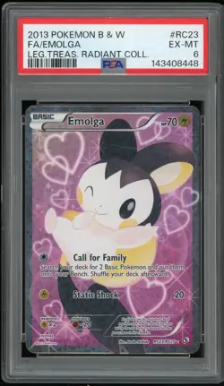 Pokemon TCG Emolga RC23/RC25 Legendary Treasure Radiant Collection PSA 6 EX-MT - Image 1
