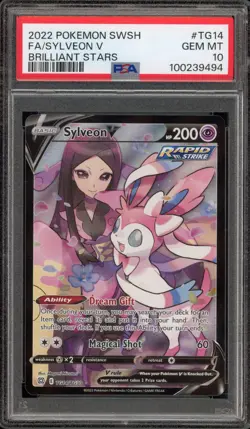 Pokemon Sylveon V Brilliant Stars Trainer Gallery Full Art #TG14 PSA 10 Gem Mint - Image 1