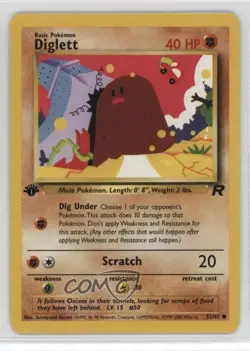 Diglett 1st Ed. Pokemon Team Rocket #52 2000 - Image 1