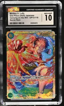 Monkey.D.Luffy OP13-118 One Piece Japanese CGC 10 GEM MINT - Image 1