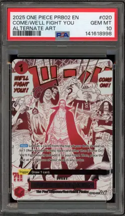 One Piece CCG Come/We'll Fight You PRB02 Alternate Art OP09-020 PSA 10 Gem Mint - Image 1