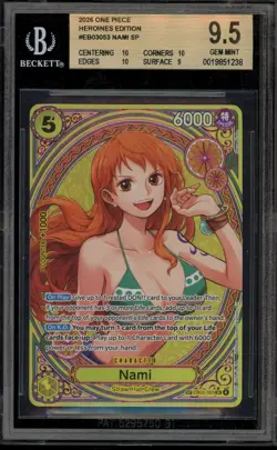 One Piece CCG Nami Heroines Edition EB03-053 BGS 9.5 - Image 1