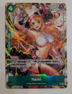 One Piece TCG Nami OP14-031 Alt Art SR The Azure Sea’s Seven English OP14 TCG - Image 1