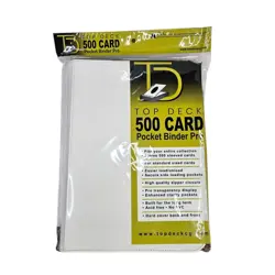 Top Deck 500 Card Ringless Zip Around Binder 9 Pocket Pages Side Load White - Image 1